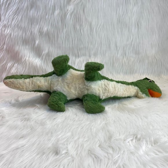 Vintage Polka Dotted Green Brontosaurus Dinosaur 19 1/2" Plush Stuffed Animal - Picture 4 of 13